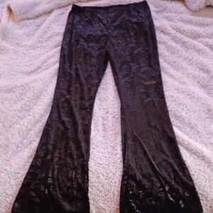 Black Velvet Flare Pants